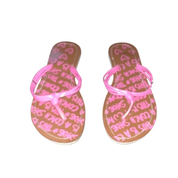 Pink Coach Women's Leather Thong Flip Flops, Size 6 - Picture 2 of 5